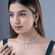 Necklace - Jasmine Glow Rhodium Necklace - Opal Touch