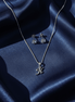 K' Initial Necklace and Cubic Zirconia Stud Earrings Set (Pack of 2) - Opal Touch