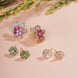 Opal Touch - Kaleidoscope of Colors: Tri-Color Brass Gold Plated CZ Earrings -