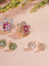 Opal Touch - Kaleidoscope of Colors: Tri-Color Brass Gold Plated CZ Earrings -