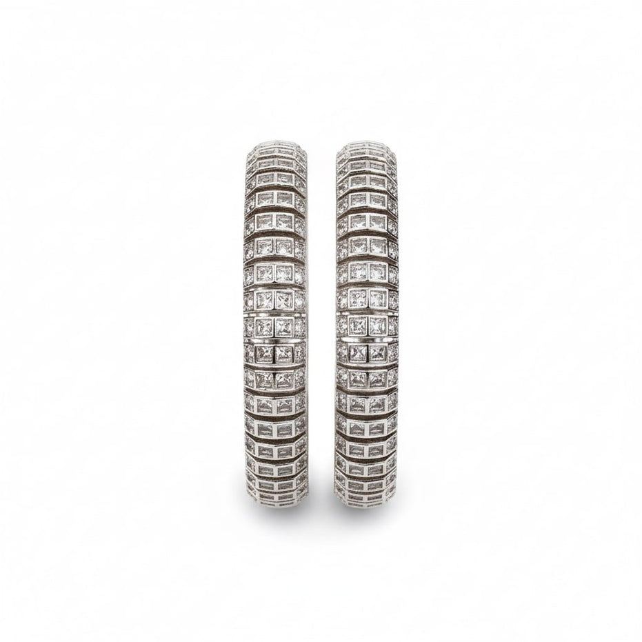 Bangles - Kundan Cascade Rhodium Plated Bangles - Opal Touch