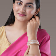 Bangles - Kundan Cascade Rose Gold Plated Bangles - Opal Touch