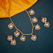 Necklace - Kundan Gold Plated Necklace Set - Opal Touch