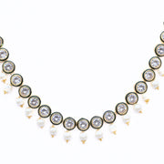 Necklace - Kundan Gold Plated Necklace Set with Earrings - Opal Touch