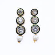 Necklace - Kundan Gold Plated Necklace Set with Earrings - Opal Touch