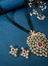Necklace - Kundan Necklace Set with Pendant and Earrings - Opal Touch
