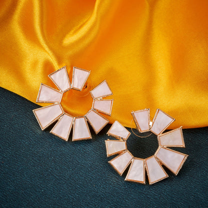 Earrings - Kundan Polki Gold Plated Earrings - Opal Touch