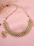 Necklace - Kundan Studded Necklace Set with Earrings - Opal Touch