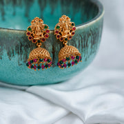 Jhumka - Lakshami Style Matte Plated Jhumka - Opal Touch