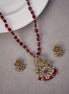 Locket Set - Lakshmi Enachanted Mehendi Locket Set with Earrings - Opal Touch