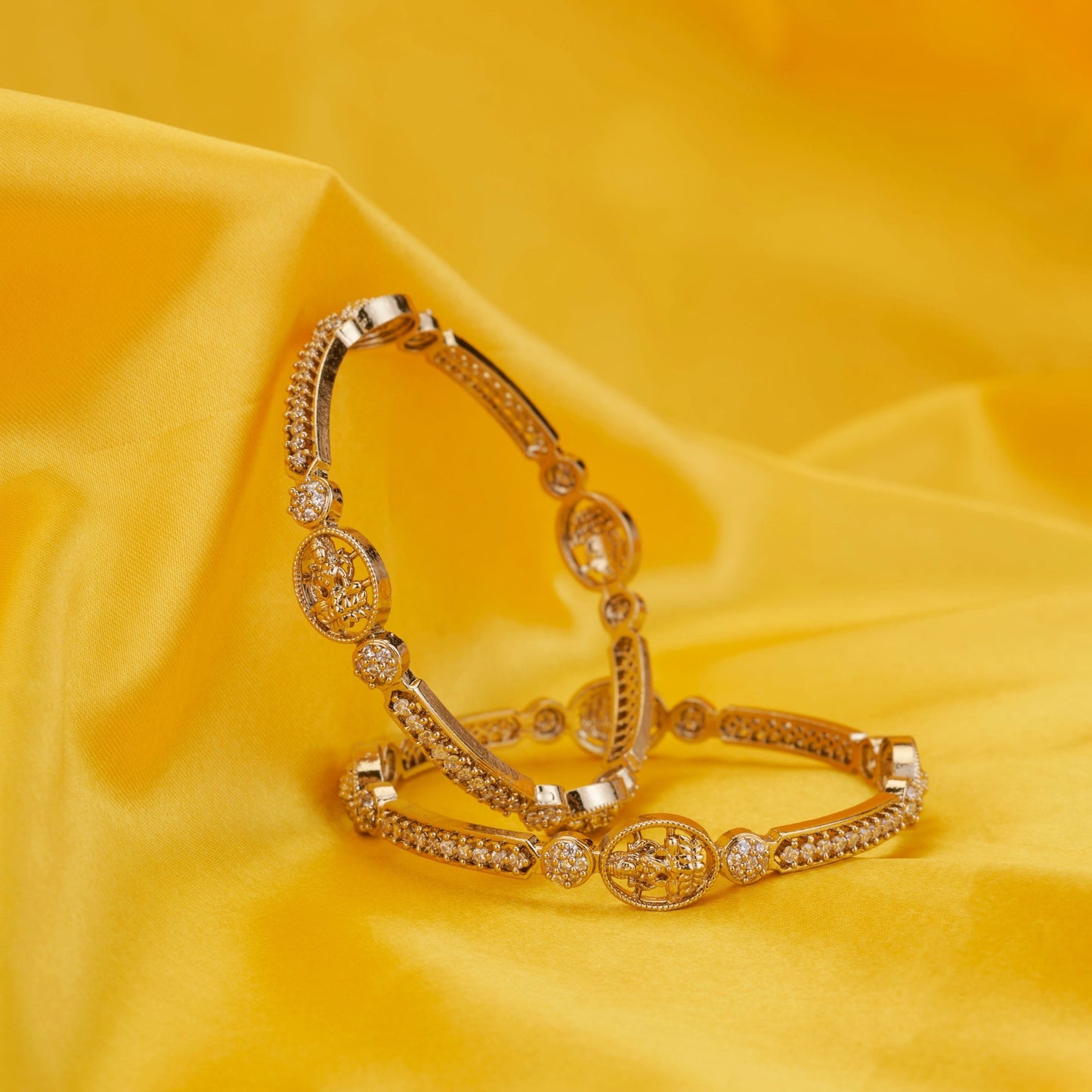 Bangles - Lakshmi Enchanted Mehendi Plated Bangles - Opal Touch