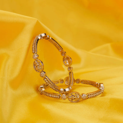 Bangles - Lakshmi Enchanted Mehendi Plated Bangles - Opal Touch