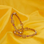 Bangles - Lakshmi Enchanted Mehendi Plated Bangles - Opal Touch