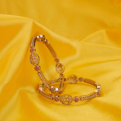 Bangles - Lakshmi Enchanted Mehendi Plated Bangles - Opal Touch