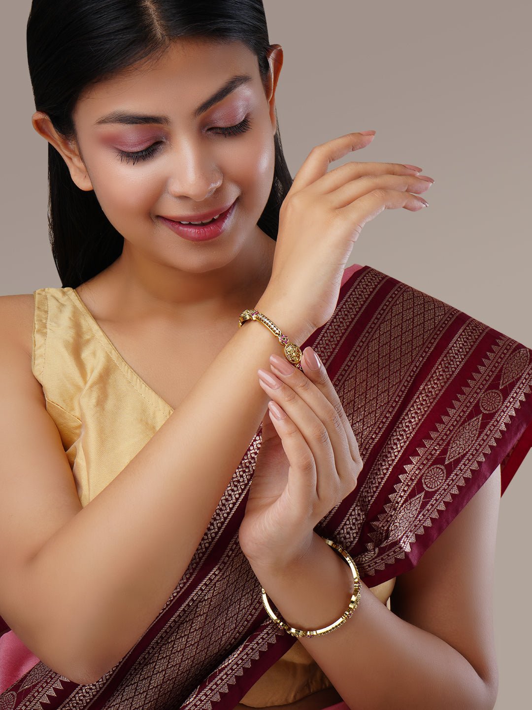 Bangles - Lakshmi Enchanted Mehendi Plated Bangles - Opal Touch