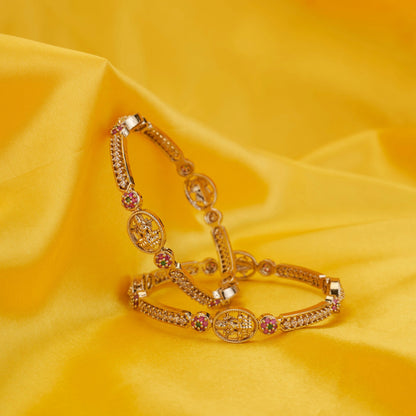 Bangles - Lakshmi Enchanted Mehendi Plated Bangles - Opal Touch