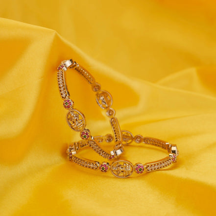 Bangles - Lakshmi Enchanted Mehendi Plated Bangles - Opal Touch