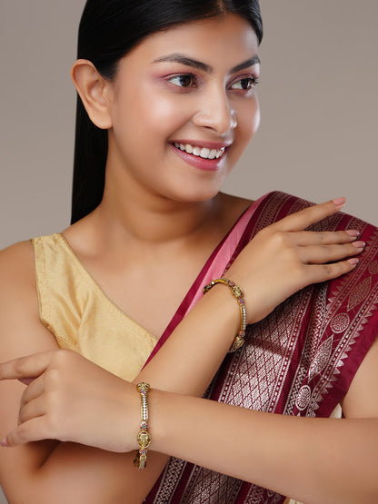 Bangles - Lakshmi Enchanted Mehendi Plated Bangles - Opal Touch