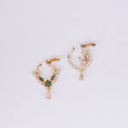 Nose Pin - Leaf Dazzle Combo Gold Plated Nose Pin - Opal Touch
