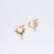 Nose Pin - Leaf Dazzle Combo Gold Plated Nose Pin - Opal Touch