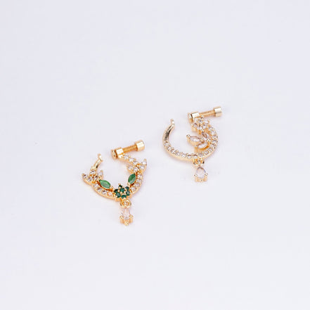 Nose Pin - Leaf Dazzle Combo Gold Plated Nose Pin - Opal Touch