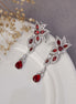 Earrings - Leaflet Enchanted Rhodium Plated Earrings - Opal Touch