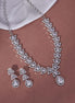 Necklace - Leaflet Enchanted Rhodium Plated Necklace Set - Opal Touch