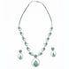 Necklace - Leaflet Motif Rhodium Plated Necklace Set - Opal Touch