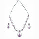 Necklace - Leaflet Motif Rhodium Plated Necklace Set - Opal Touch