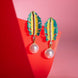 Leaflet Pearl Stated Gold and Silver Plated Earrings - Opal Touch