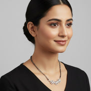 Luminous Vow Rhodium Mangalsutra - Opal Touch
