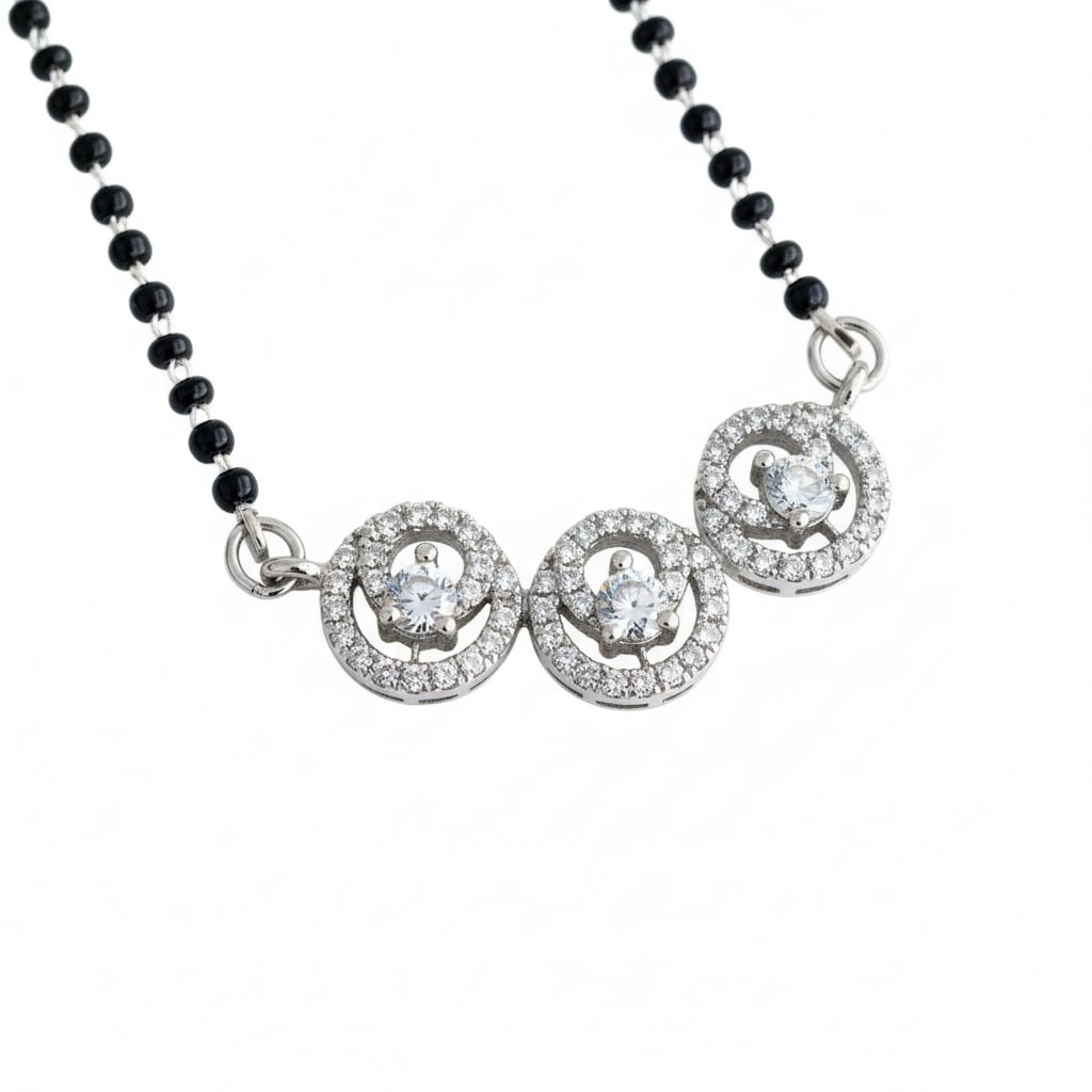 Luminous Vow Rhodium Mangalsutra - Opal Touch