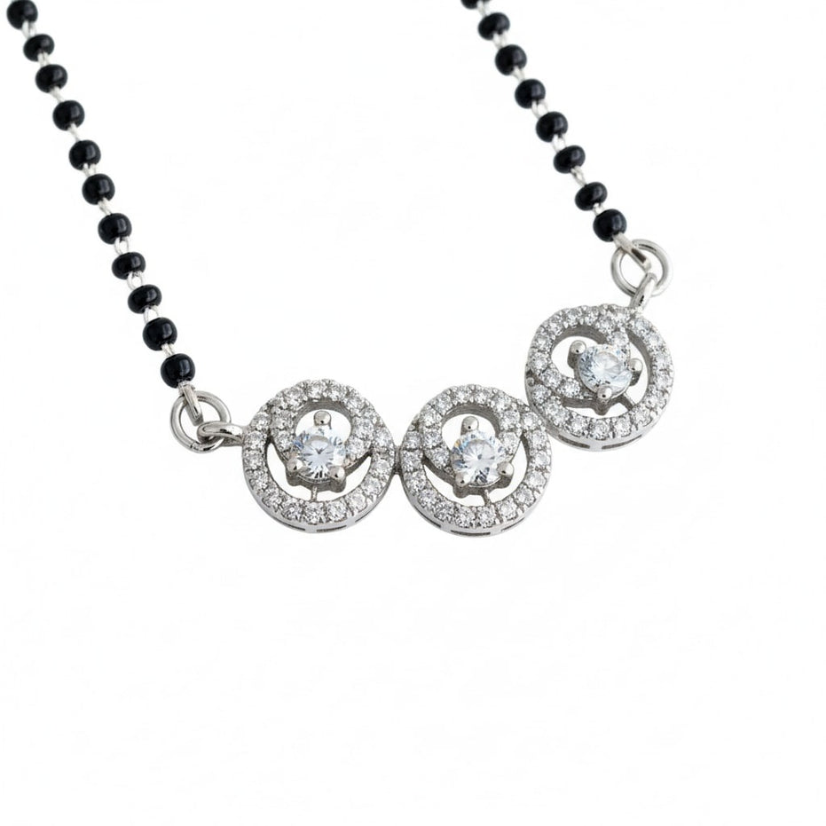 Luminous Vow Rhodium Mangalsutra - Opal Touch