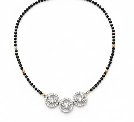 Luminous Vow Rhodium Mangalsutra - Opal Touch