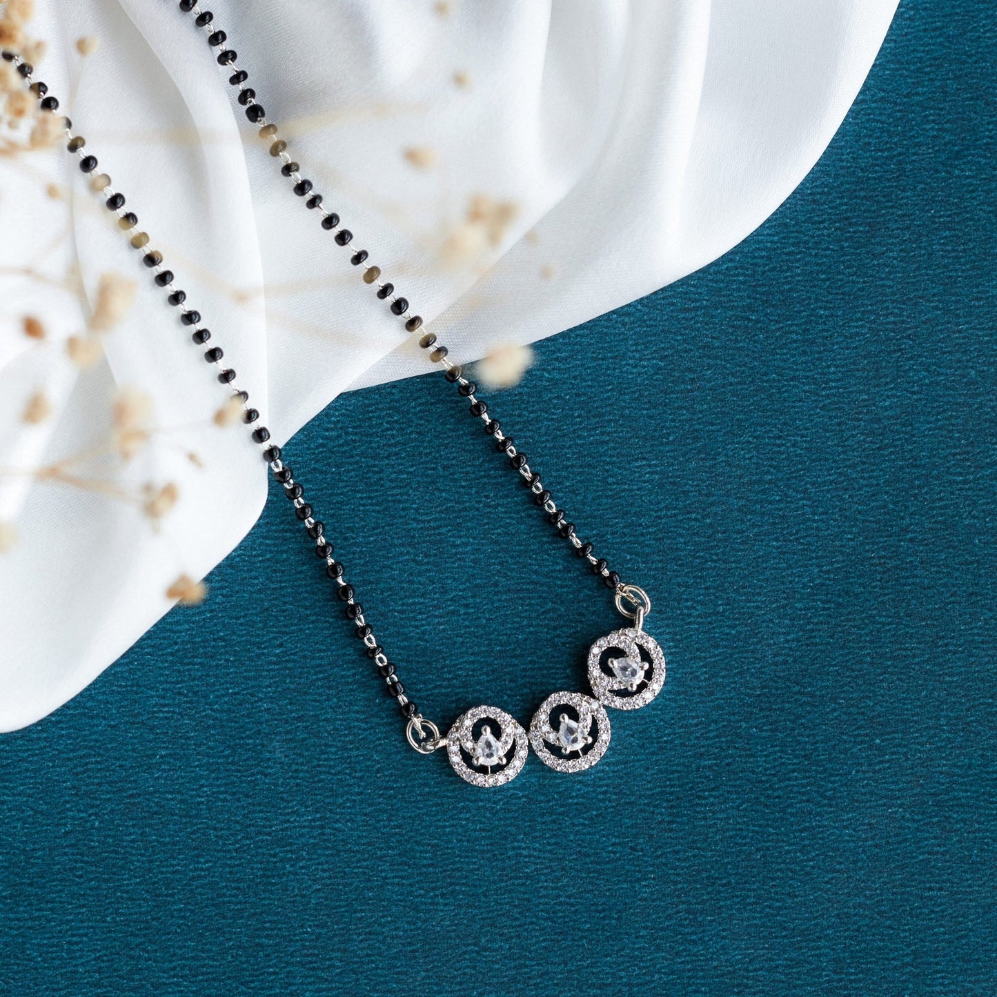 Mangalsutra - Luminous Vow Rhodium Mangalsutra - Opal Touch