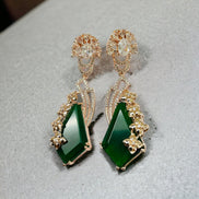 Earrings - Lush Leaf Lustre Earrings - Opal Touch