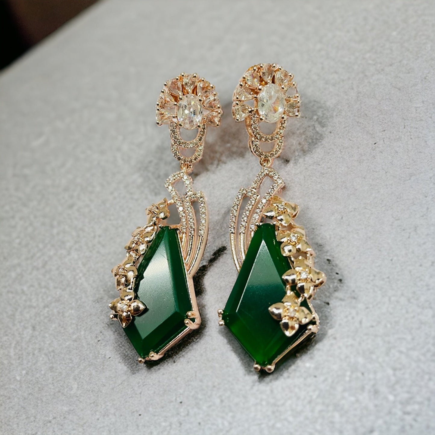 Earrings - Lush Leaf Lustre Earrings - Opal Touch