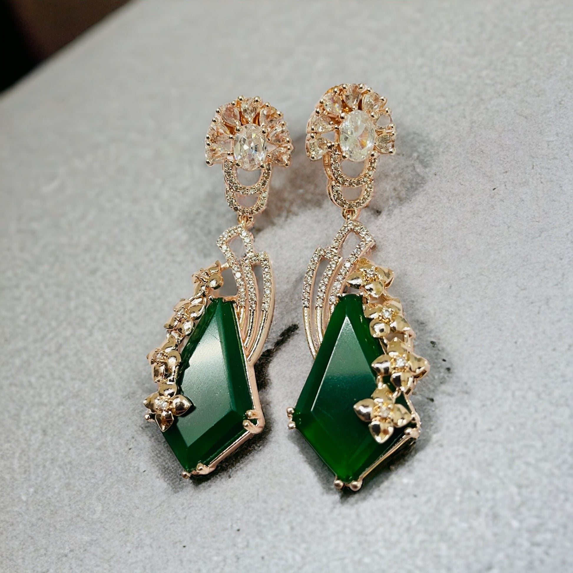 Earrings - Lush Leaf Lustre Earrings - Opal Touch