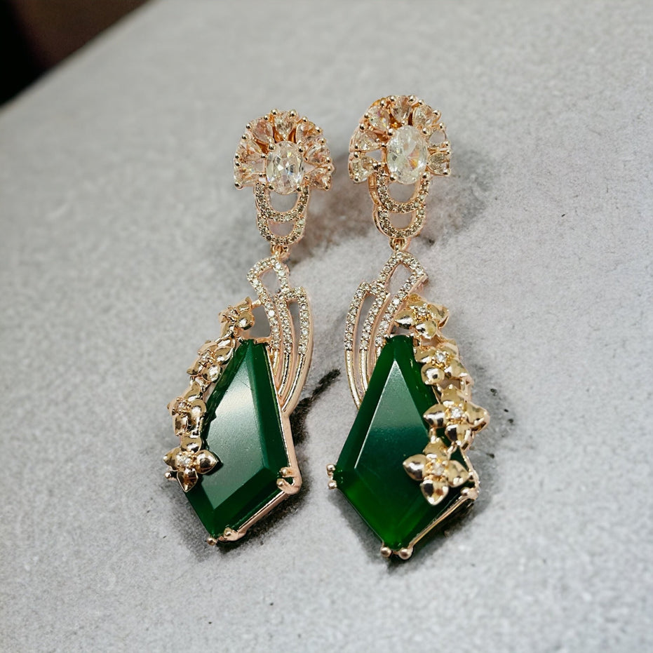 Earrings - Lush Leaf Lustre Earrings - Opal Touch