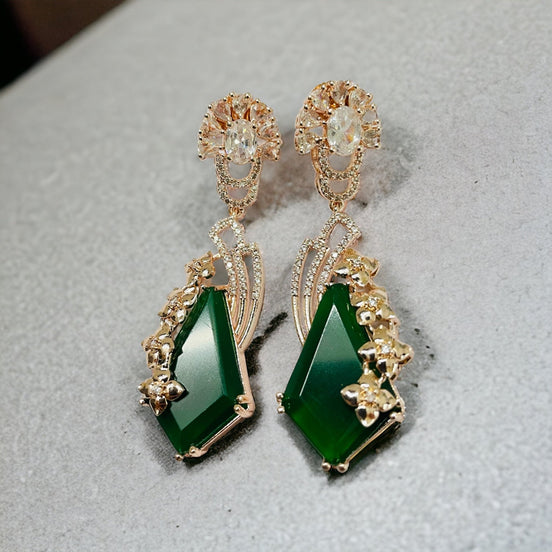 Earrings - Lush Leaf Lustre Earrings - Opal Touch