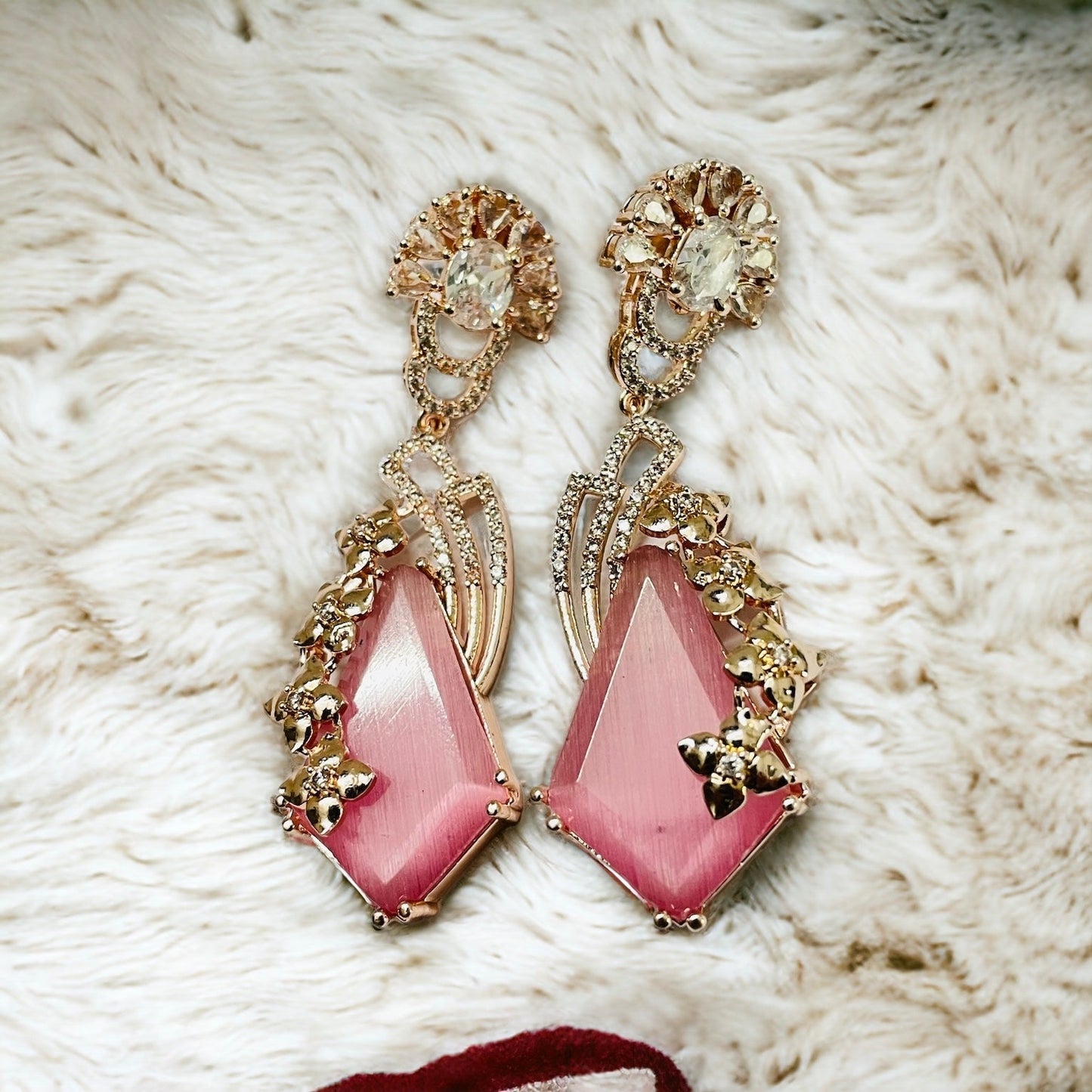 Earrings - Lush Leaf Lustre Earrings - Opal Touch