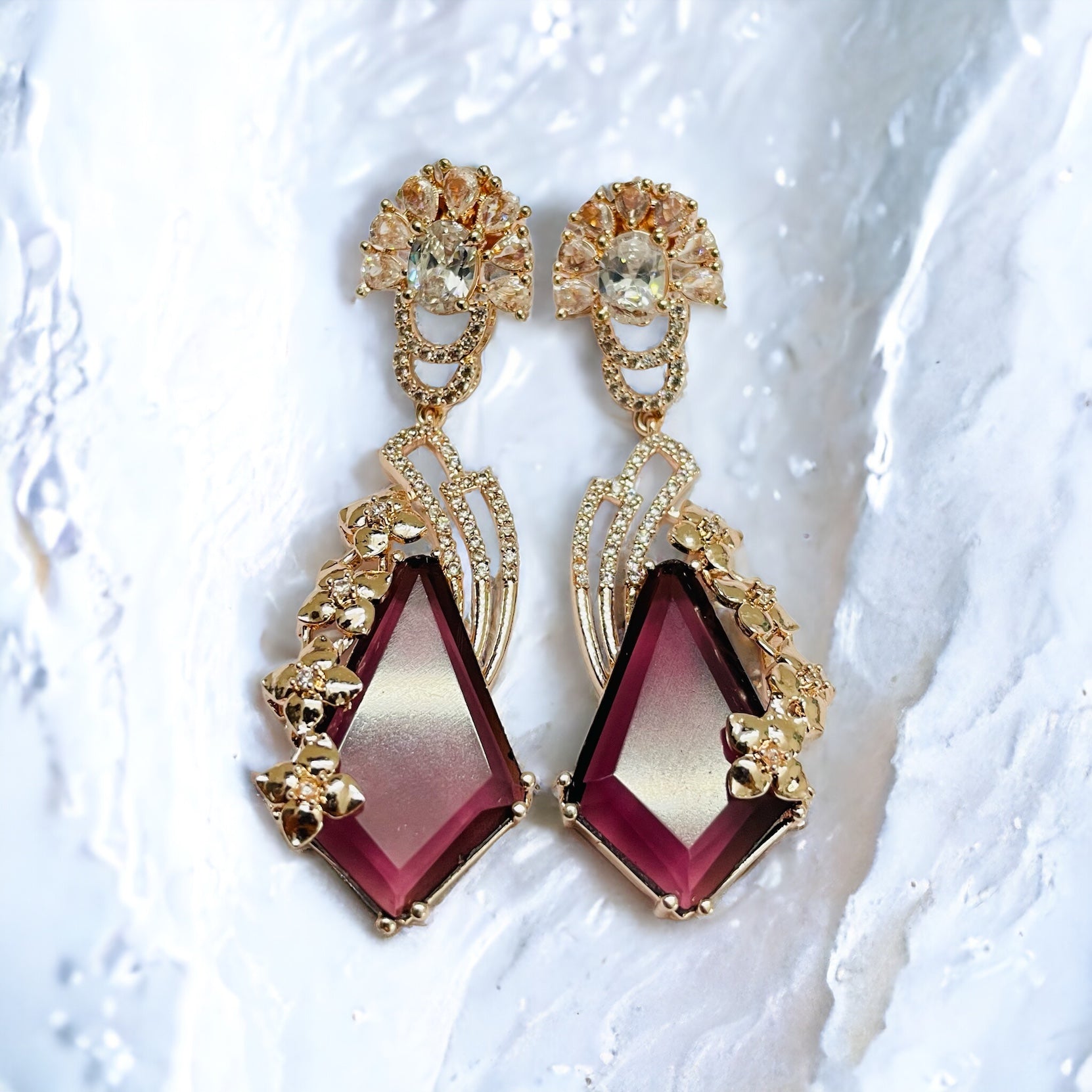 Earrings - Lush Leaf Lustre Earrings - Opal Touch