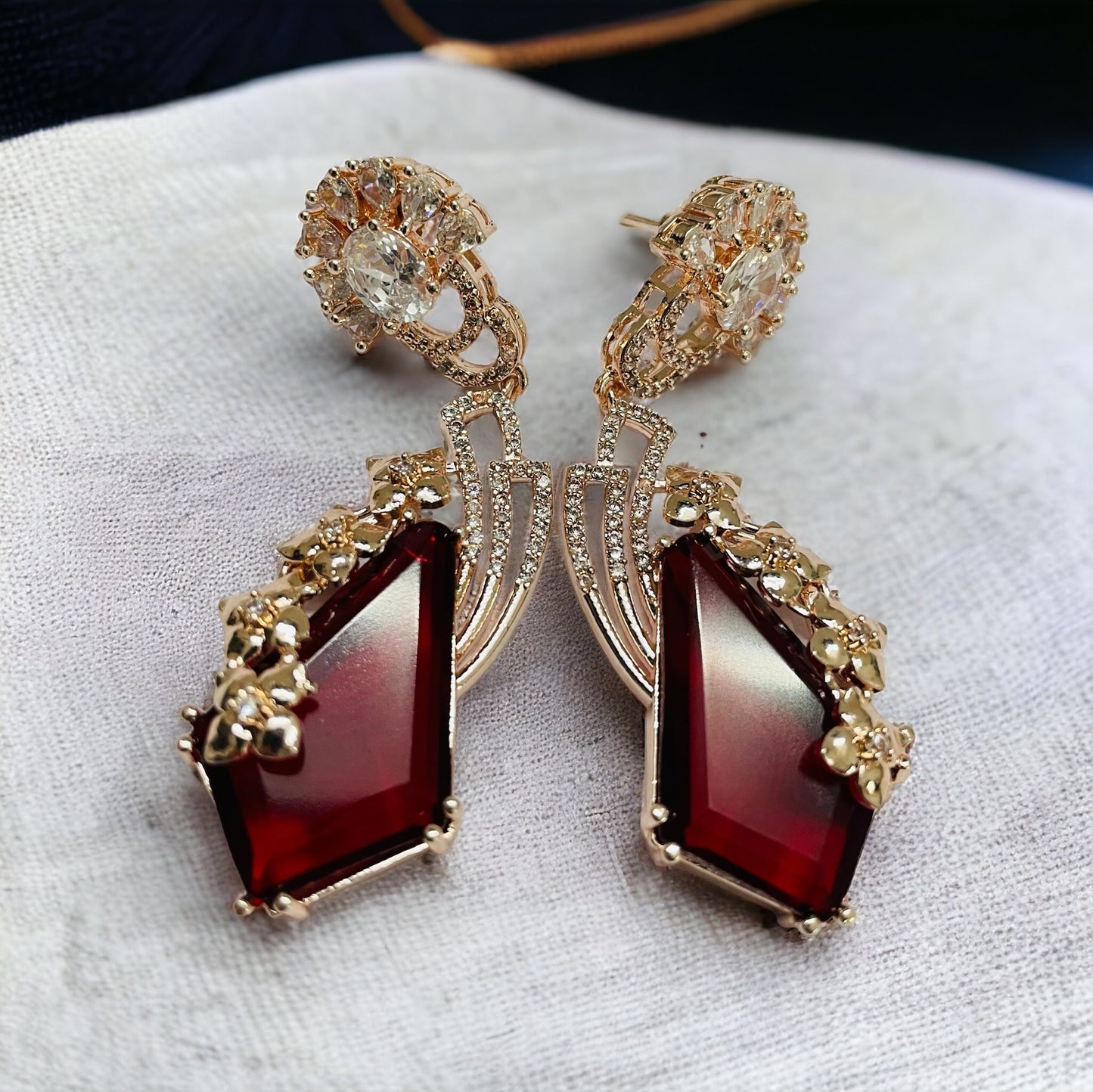 Earrings - Lush Leaf Lustre Earrings - Opal Touch