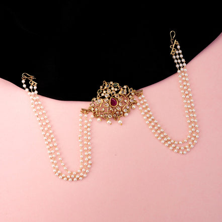 Matha Patti - Lush Loom Gold Plated Juda Pin - Opal Touch
