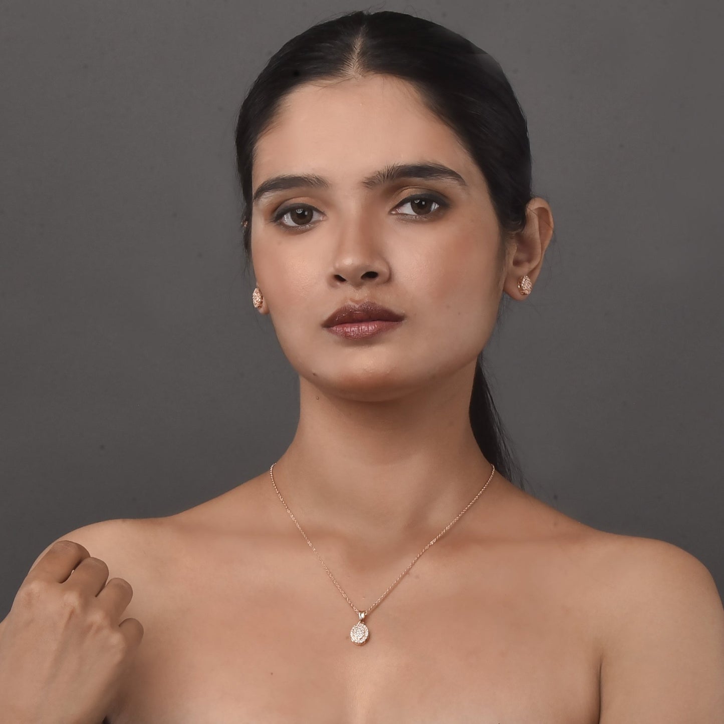 Opal Touch - Luxe Rose Gold Locket Set with Diamante and Pearl - Locket Set