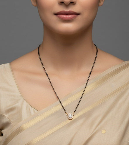 Luxuriant Golden Mangalsutra - Opal Touch
