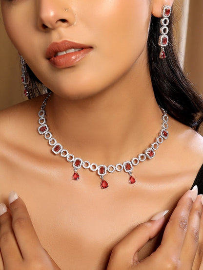 Luxury AD Jewelry Set with Earrings - Opal Touch