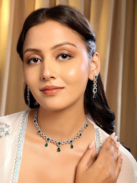 Luxury AD Jewelry Set with Earrings - Opal Touch