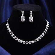 Luxury Crystal Wedding Necklace and Earrings Set - Opal Touch
