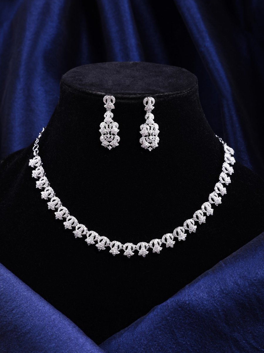 Luxury Crystal Wedding Necklace and Earrings Set - Opal Touch
